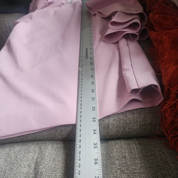 Milly Pink Mauve Bell Sleeve Shift Dress | Flounce Sleeve V-Neck Mini - Picture 11 of 13